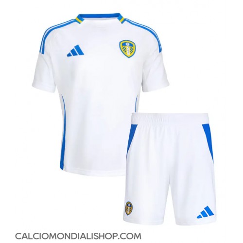 Maglie da calcio Leeds United Prima Maglia Bambino 2024-25 Manica Corta (+ Pantaloni corti)